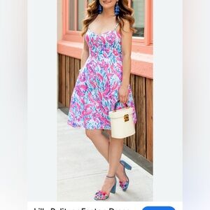 Lilly Pulitzer Vibrant Pink and Blue Mini Dress